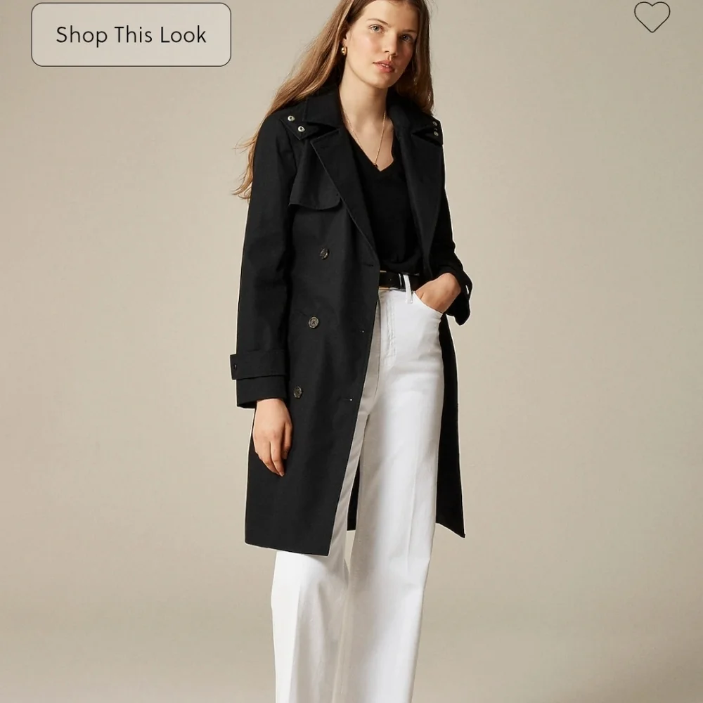J Crew Icon trench coat BF456 Size 8 NWT Black